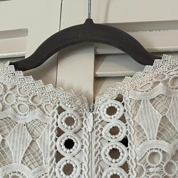 Lulus Kenna White Crochet Lace Sleeveless Bodycon Dress small - Picture 8 of 14